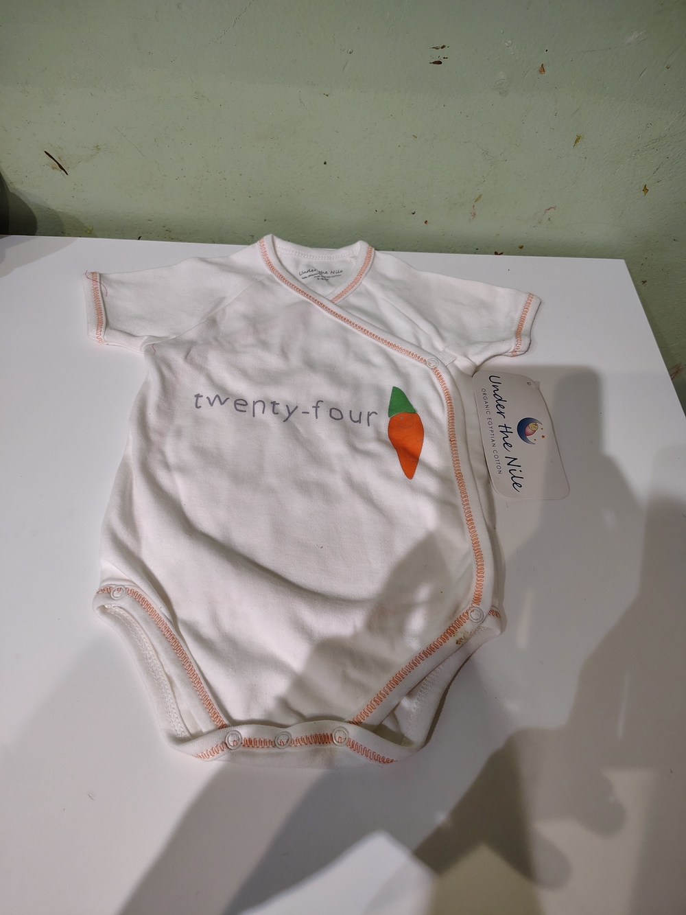 NWT Under The Nile Baby Girl Size 3-6 Months Twenty Four Carrot Comedy Bodysuit